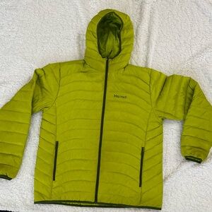 Marmot Men's Vibrant Green Hooded Puffer Jacket